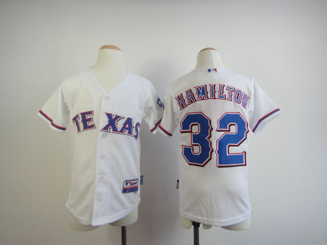 Youth Texas Rangers 32 Hamilton White MLB Jerseys